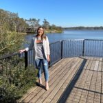 Bonnie standing besides the Nagambie lake