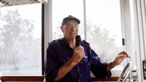 Bobo providing commentary on eco cruise