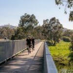 Two people riding the Great Victorian Rail Trail