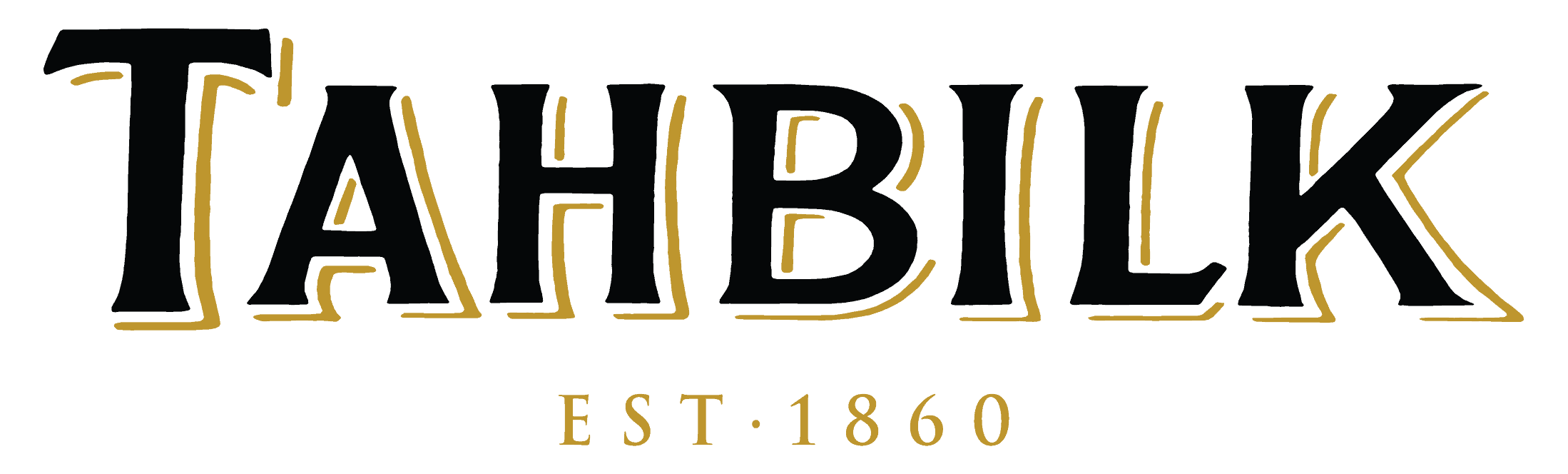 Tablex logo with black lettering and gold outline, EST. 1860 below